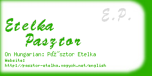 etelka pasztor business card